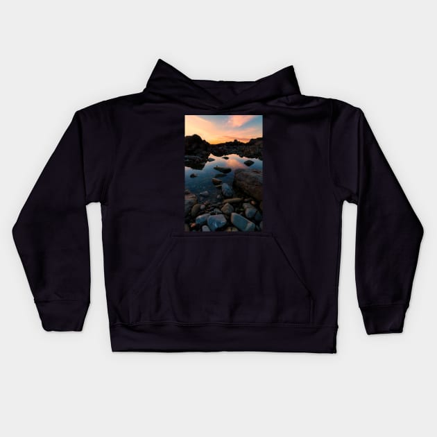 Sunset at the Beach Kids Hoodie by JeffreySchwartz